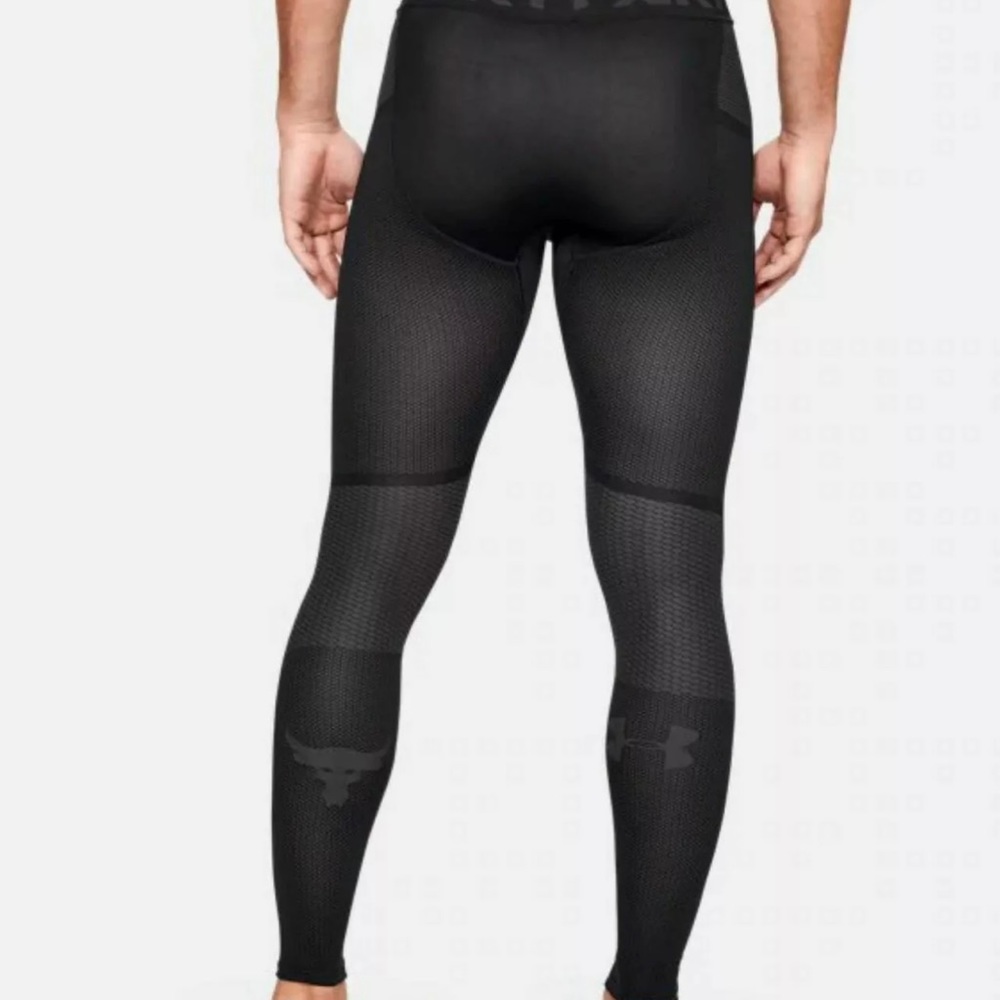 Under Armour Men's Project Rock Seamless Leggings XL Black 1353077-001